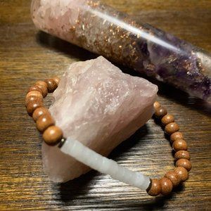 Rose Quartz and Bayong Wood Bracelet